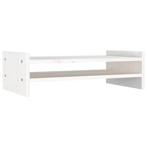 vidaXL Podstawka na monitor, biała, 50x27x15 cm, lite drewno sosnowe