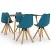 vidaXL 5-częściowy zestaw mebli jadalnianych, turkusowo-czarny