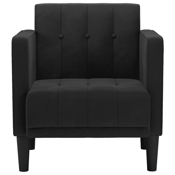 vidaXL Sofa Fotel z Podłokietnikami Czarny 53 cm Aksamit