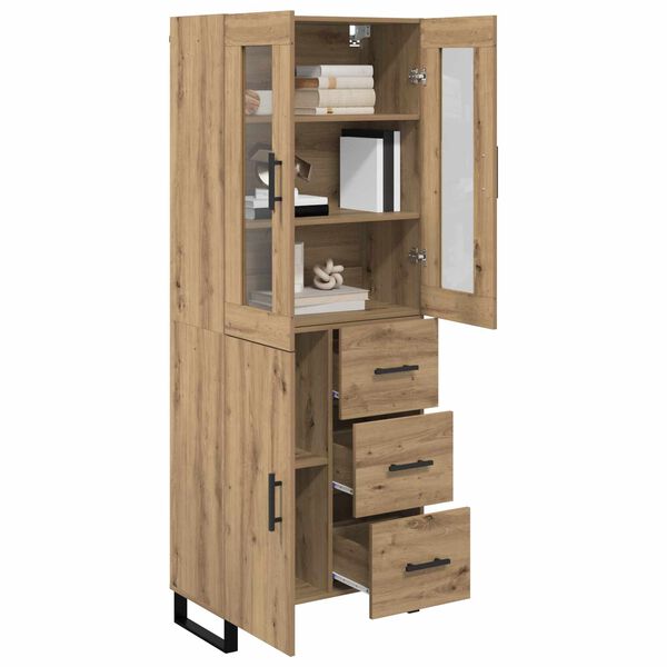 vidaXL Highboard 2 pcs Dąb rzemieślniczy Materiał drewnopochodny