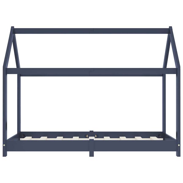 vidaXL Rama ł&oacute;żka dziecięcego, szara, lite drewno sosnowe, 70 x 140 cm