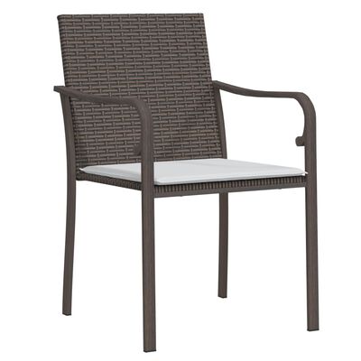 vidaXL Krzesła ogrodowe z poduszkami, 2 szt., brązowe, 56x59x84 cm