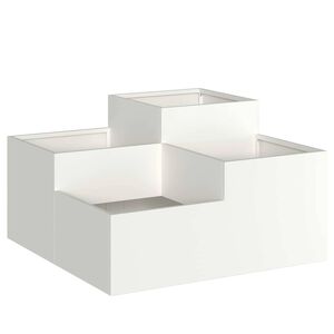 vidaXL Doniczka ogrodowa Biały 80 x 80 x 48 cm Stal