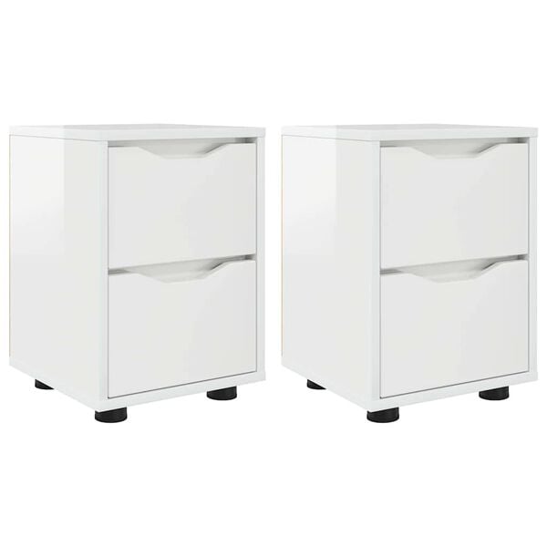 vidaXL Szafki nocne 2 pcs Wysoki połysk biały 30,5 x 30 x 43 cm