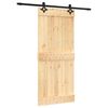 vidaXL Drzwi przesuwne Naturalny i czarny 90 x 210 cm