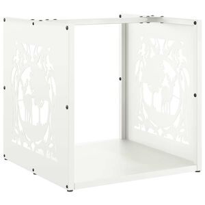 vidaXL Stojak na drewno opałowe biały Stal walcowana na zimno