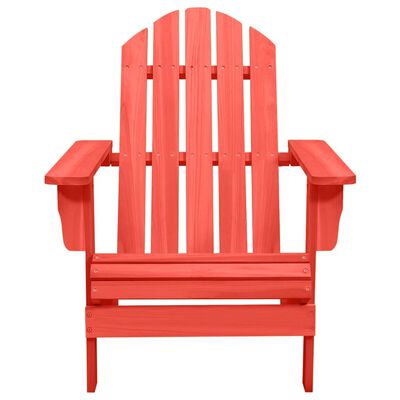 vidaXL Krzesło ogrodowe Adirondack, lite drewno jodłowe, czerwone