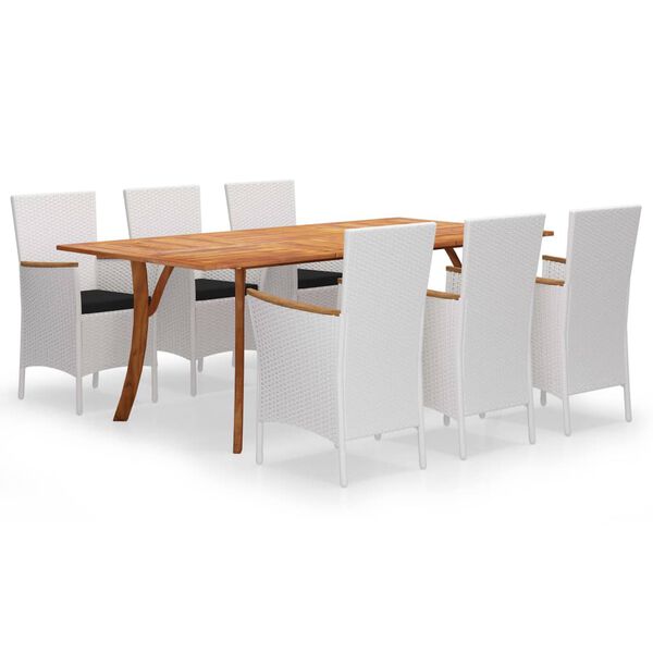 vidaXL 7-częściowy zestaw mebli ogrodowych, biały