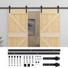 vidaXL Drzwi przesuwne 2 szt. 80 x 210 cm Lite drewno sosnowe