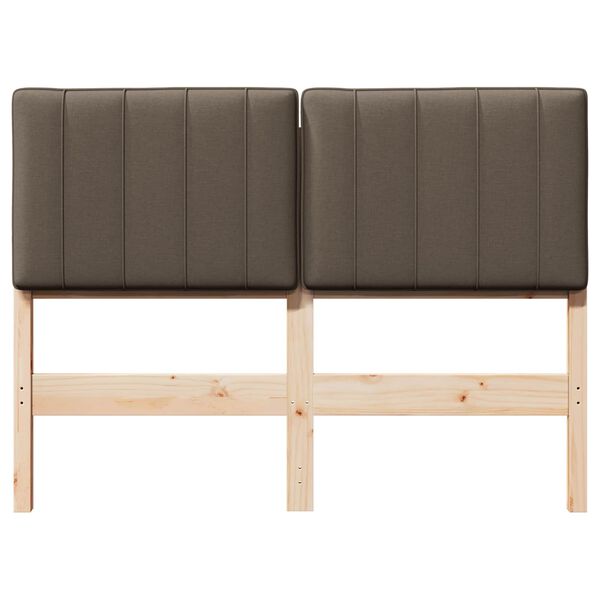 vidaXL Tapicerowane wezgłowie Z zagł&oacute;wkiem Brązowy i Taupe 120 cm