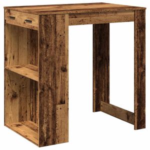 vidaXL Stolik barowy, stare drewno, 102x70x103,5 cm