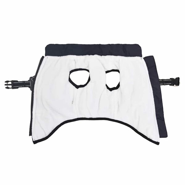 vidaXL Płaszcz dla psa z szelkami, wodoodporny, granatowy, L40