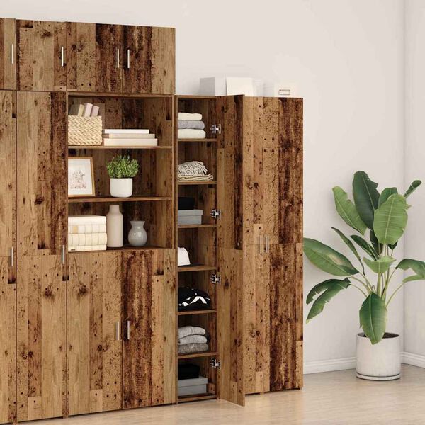 vidaXL Highboard 2 pcs Stare drewno 30 x 42,5 x 185 cm