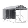 vidaXL Kojec dla psa, z dachem, srebrny, 2x6x2,5 m, stal galwanizowana