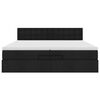 vidaXL Rama łóżka otomana z materacem, czarna, 200x200 cm, tkanina