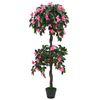 vidaXL Sztuczny rododendron z doniczką, 155 cm, zielony i r&oacute;żowy