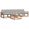 vidaXL Zestaw sof na zewnątrz z poduszką 5 pcs Naturalny i Jasny Szary