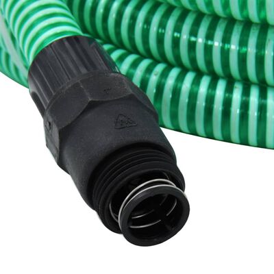 vidaXL Wąż ssący ze złączami z PVC, 7 m, 22 mm, zielony