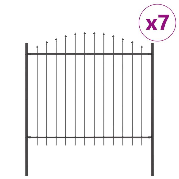 vidaXL Ogrodzenie Ogrodowe 7 pcs Szary 170 x 190 cm