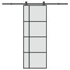 vidaXL Drzwi przesuwne z osprzętem, szkło ESG i aluminium, 76x205 cm