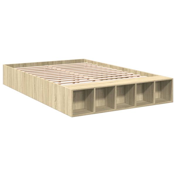 vidaXL Rama ł&oacute;żka, dąb sonoma, 160x200 cm, materiał drewnopochodny