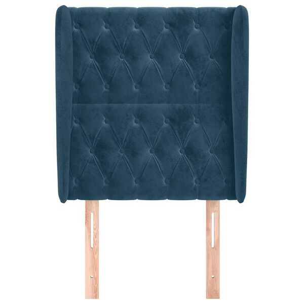 vidaXL Zagł&oacute;wek uszak, ciemnoniebieski, 83x23x118/128 cm, aksamit