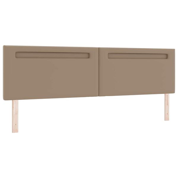 vidaXL Wezgłowie LED Cappuccino 200 cm Skóra ekologiczna