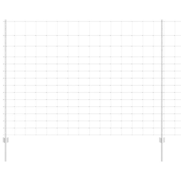 vidaXL Ogrodzenie z słupkiem Srebrny 1,6 x 25 m Stal
