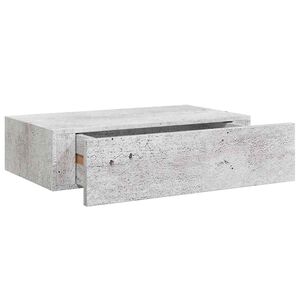 vidaXL P&oacute;łka ścienna z szufladą, szarość betonu, 40x23,5x10 cm, MDF