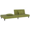 vidaXL 2-osobowa kanapa, 2 poduszki, jasnozielona, aksamitna