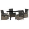 vidaXL Zestaw do jadalni w ogrodzie 5 pcs Szary polirattan