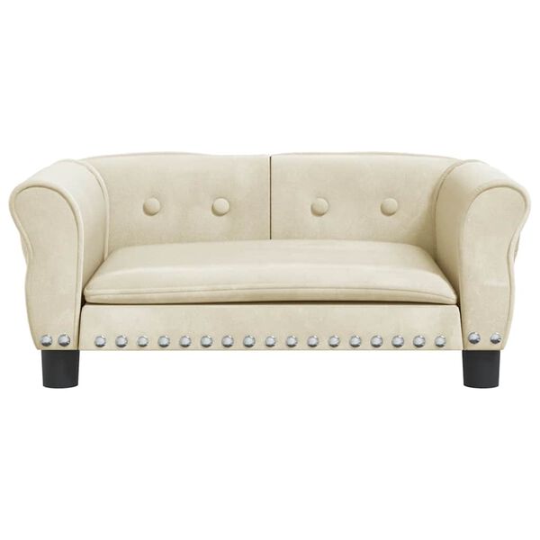 vidaXL Legowisko dla psa, kremowe, 70x45x30 cm, aksamit