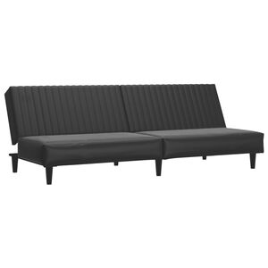 vidaXL 2-osobowa sofa, czarna, sztuczna sk&oacute;ra