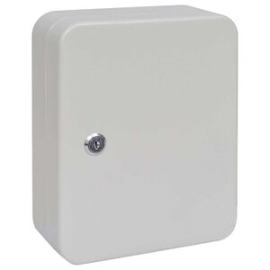 vidaXL Skrzynka na klucze Z blokadą Biały 20 x 7.5 x 25 cm Stal