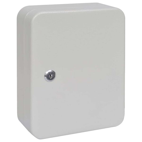 vidaXL Skrzynka na klucze Z blokadą Biały 20 x 7.5 x 25 cm Stal