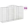 vidaXL Kosze gabionowe z łukiem, 6 szt., 300x50x160/180 cm, żelazo