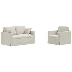 vidaXL Sofa 2 pcs Kremowy 138 x 78 x 80 cm Aksamit