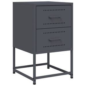 vidaXL Szafka nocna, antracytowa, 36x39x60,5 cm, stal