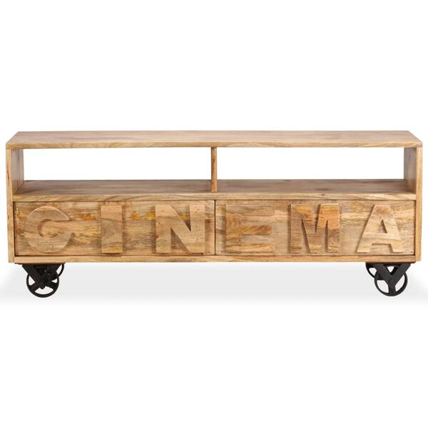 vidaXL Szafka pod telewizor, lite drewno mango, 120 x 30 x 48 cm