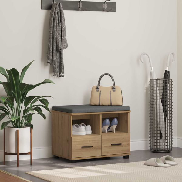 vidaXL Ławka w przedpokoju Dąb rzemieślniczy 60 x 38 x 46 cm