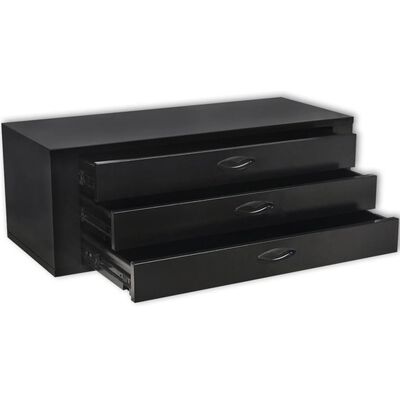 vidaXL Metalowa szafka na narzędzia z 3 szufladami, czarna