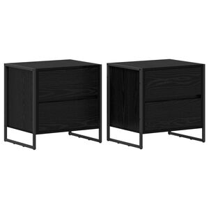 vidaXL Stolik nocny 2 szt. Czarny Dąb 50 x 39.5 x 50 cm