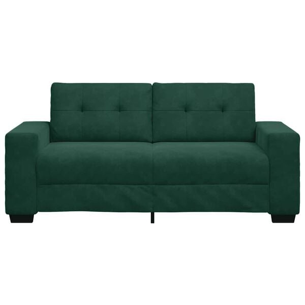 vidaXL Sofa dwuosobowa, ciemnozielona, 180x77x82 cm, aksamit
