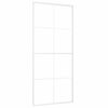 vidaXL Drzwi przesuwne, szkło ESG i aluminium, 90x205 cm, białe
