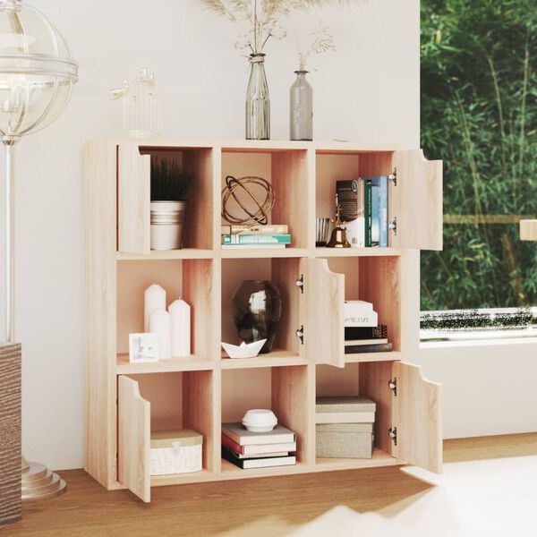 vidaXL Regał na książki, dąb sonoma, 88,5x27,5x88 cm