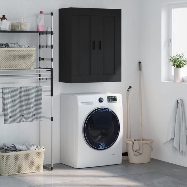 vidaXL Szafka wisząca, czarna, 69,5x34x90 cm, materiał drewnopochodny