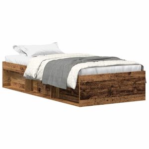 vidaXL Rama ł&oacute;żka bez materaca Stare drewno 90x200cm Drewno klejone