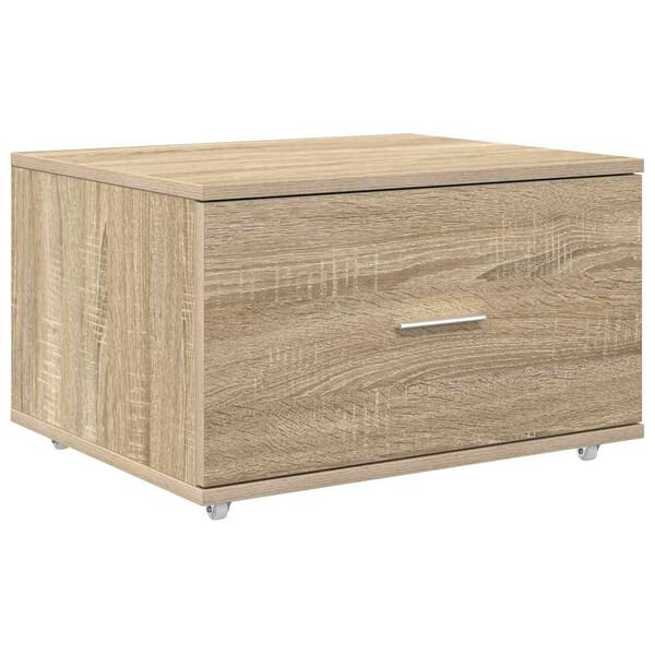 vidaXL Szafka z Szufladami z kołem Brązowy 55 x 45 x 33.5 cm