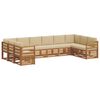 vidaXL Zestaw sofy narożnej z poduszką 10 pcs Naturalny i Beżowy