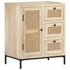 vidaXL Szafka, 60x35x70 cm, lite drewno mango i naturalna trzcina
